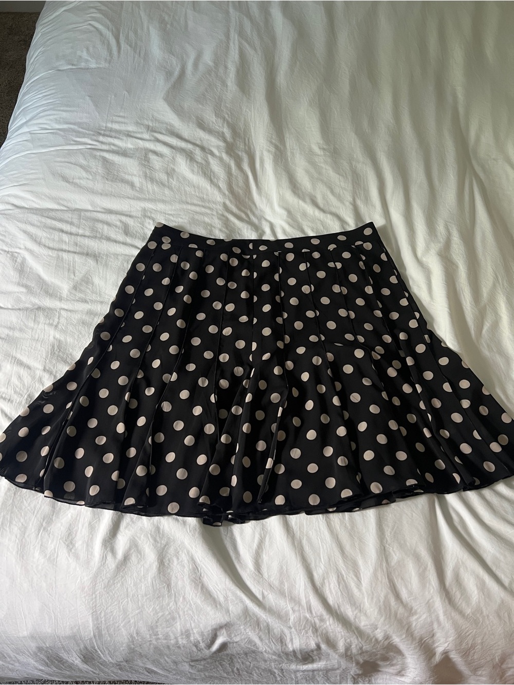 Ann Taylor Black Polka Dot Flared Skirt